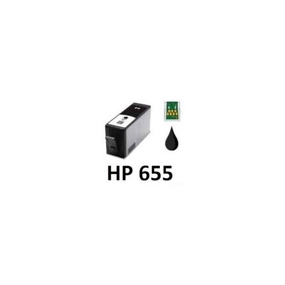 HP CZ109A, 655XL BK. (fekete) prémium kategóriájú utángyártott chipes tintapatron, patron