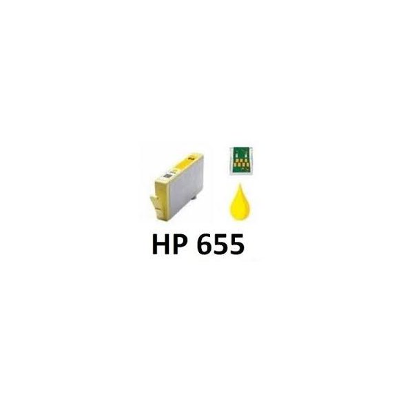 HP CZ112A, 655XL Y. (sárga) prémium kategóriájú utángyártott chipes tintapatron, patron