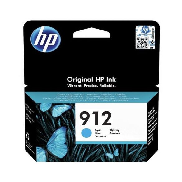 HP 912, 3YL77AE tintapatron, kék (cyan), eredeti